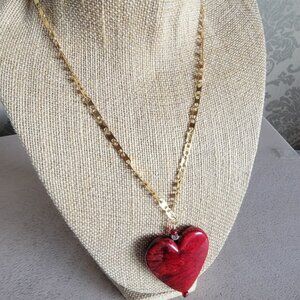 Over-Sized Red Heart Necklace